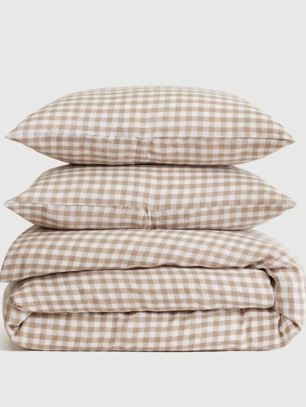 NWT! Quince European Linen Cafe Gingham Duvet Cover & 1 Sham! Sz. Twin(762)